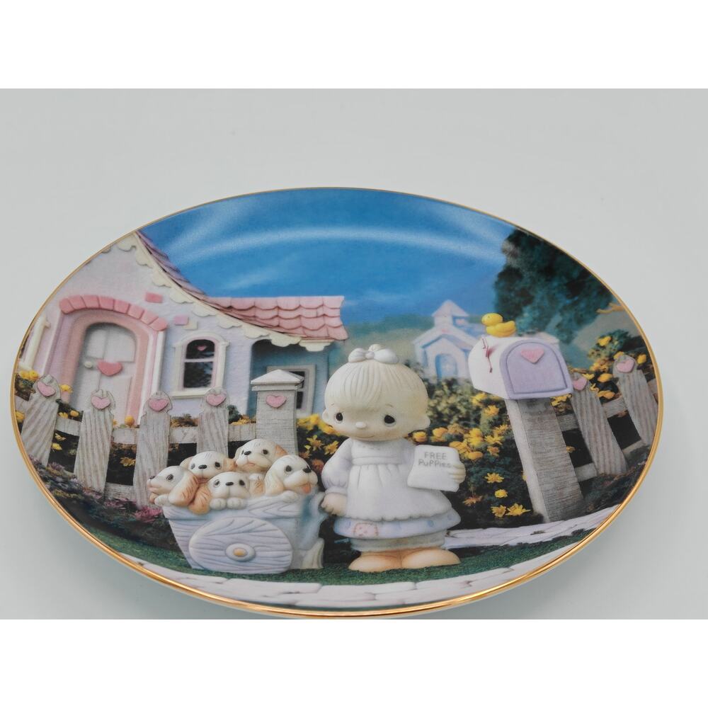 Precious Moments God Loveth A Cheerful Giver Enesco Plate Figurine Hamilton 1993